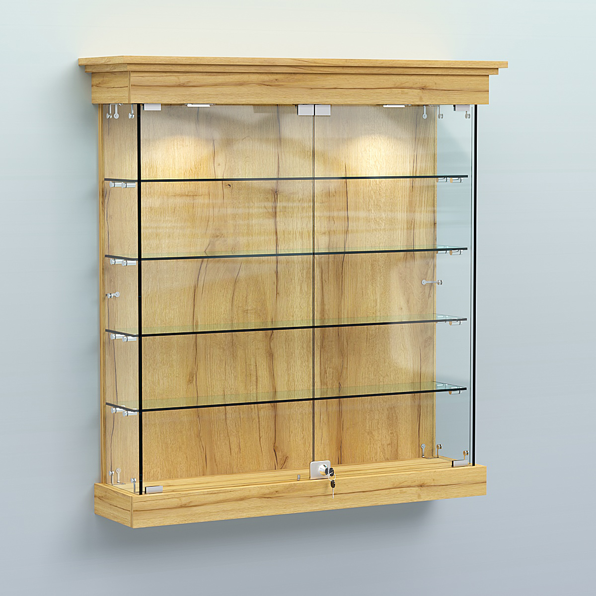 Витрина для музеев "Коллекция" настенная №2-4 Дуб Золотистый