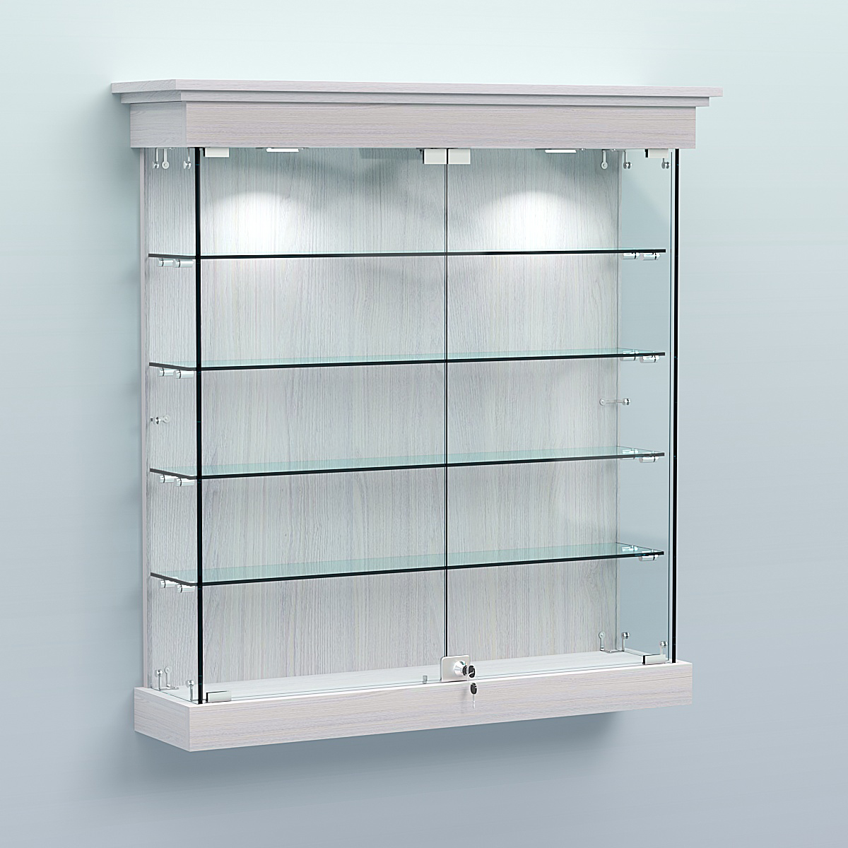 Витрина для музеев "Коллекция" настенная №2-4 Ясень Анкор светлый