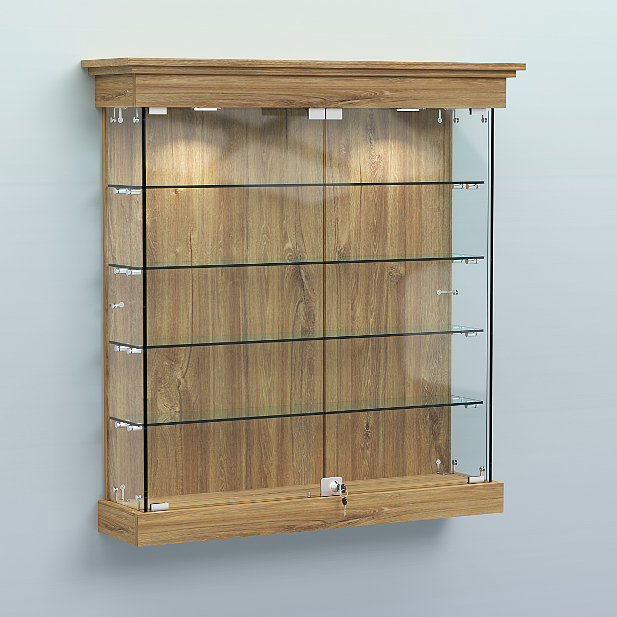 Витрина для музеев "Коллекция" настенная №2-4 Дуб Канзас коричневый