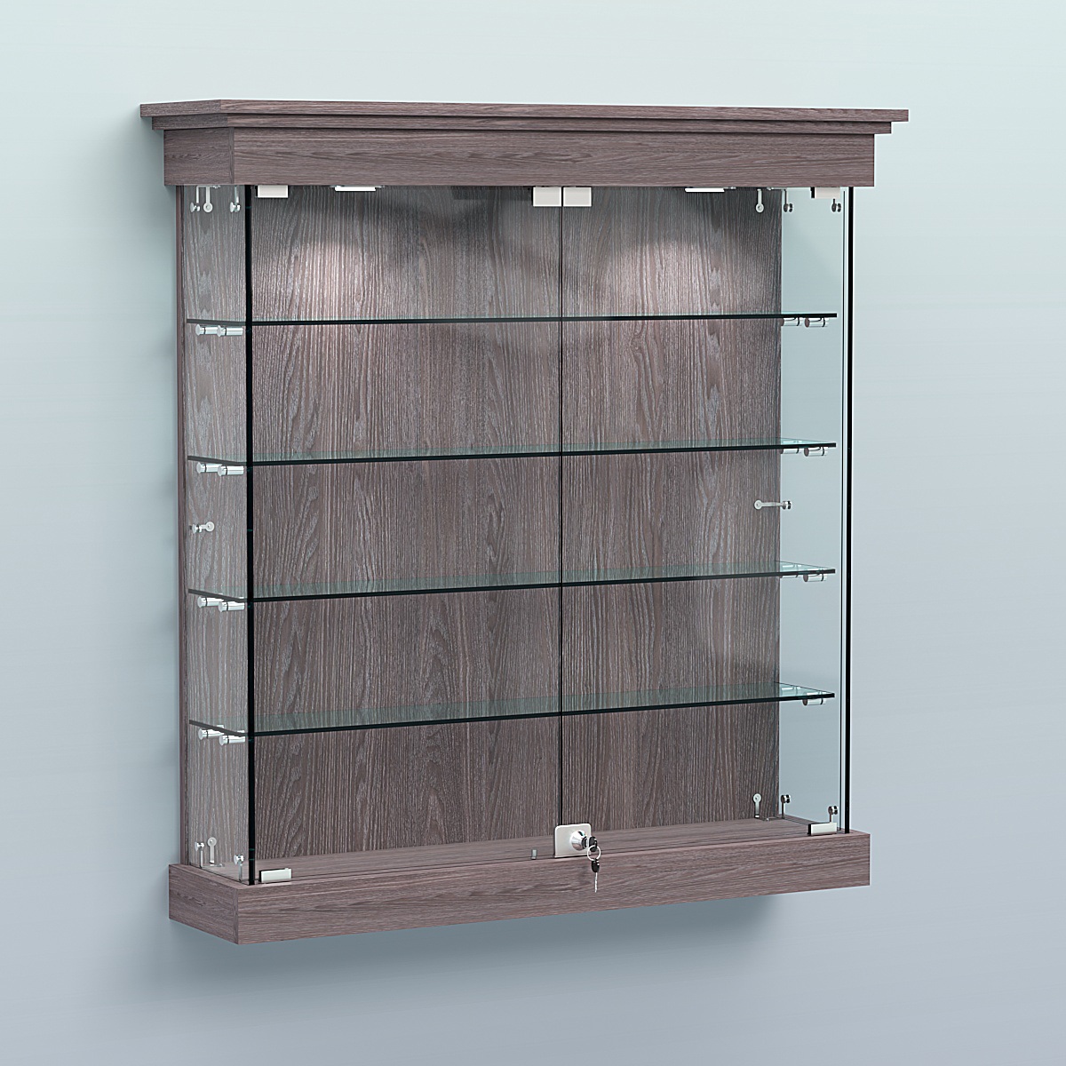 Витрина для музеев "Коллекция" настенная №2-4 Ясень Анкор темный