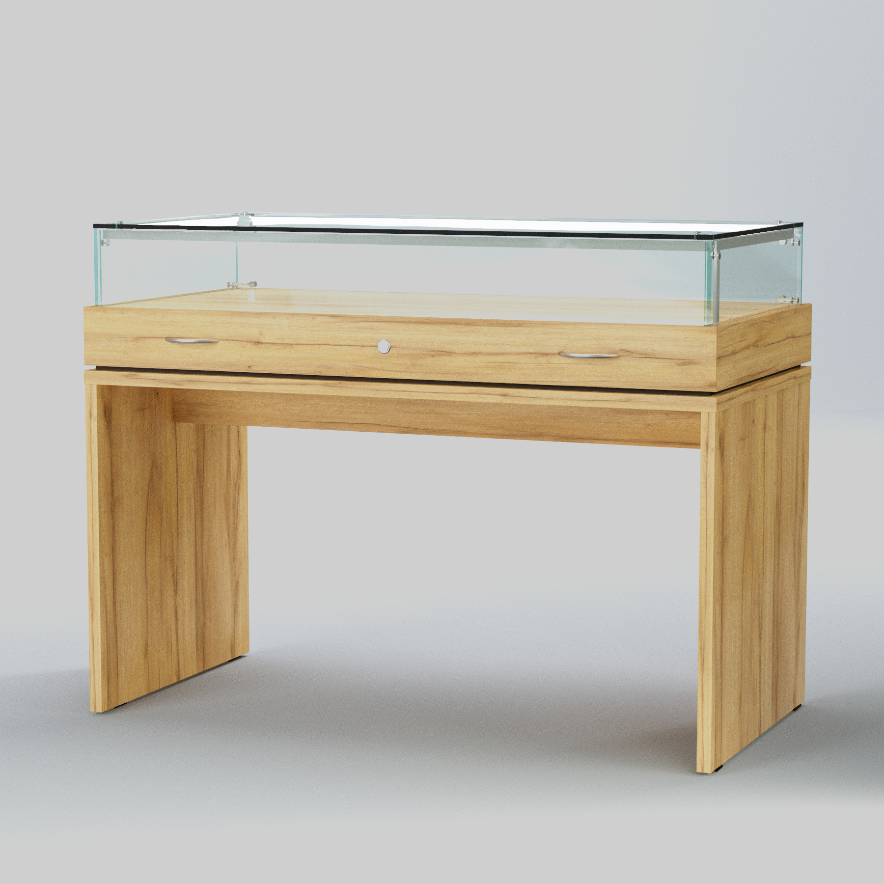 Витрина для музеев "Коллекция" №3-П с подсветкой Дуб Золотистый