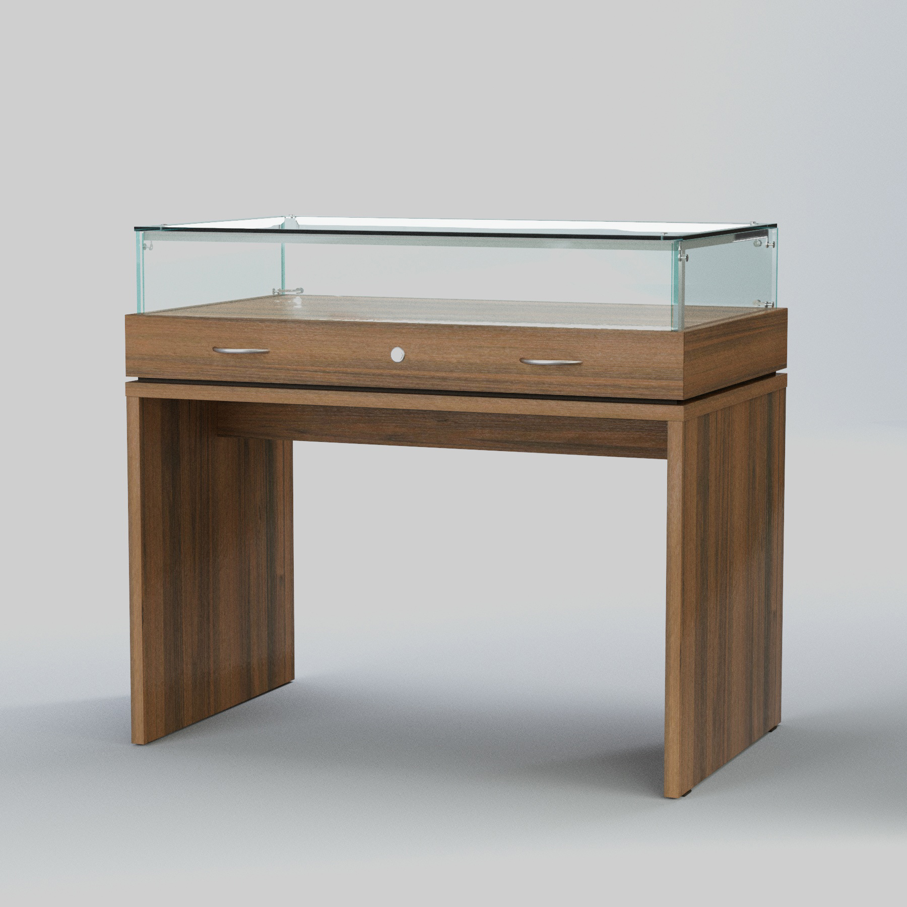 Витрина для музеев "Коллекция" №4-П с подсветкой Орех