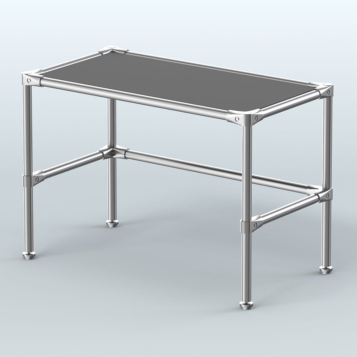 Стол малый D-41 с полкой ДСП 16мм Черный