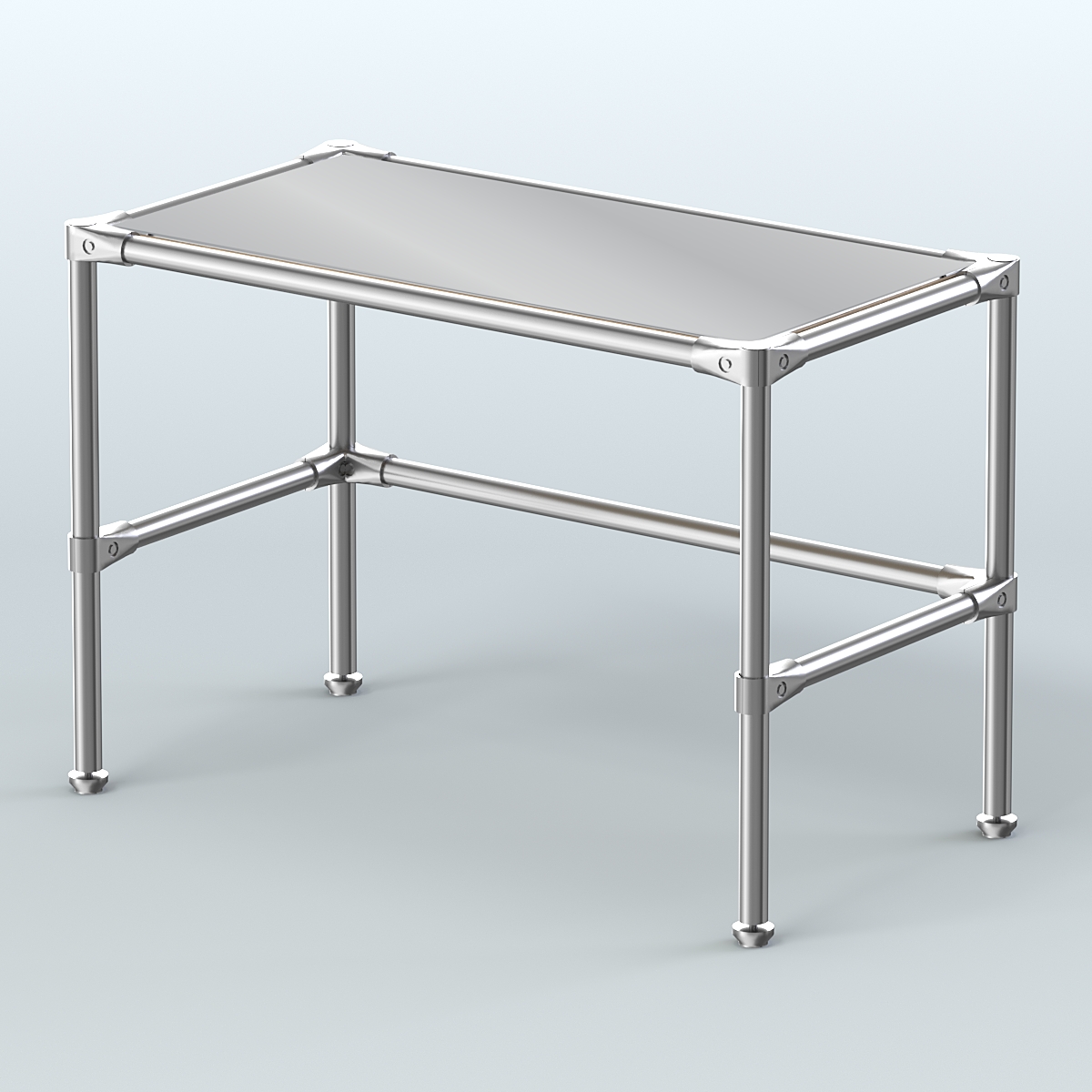 Стол малый D-41 с полкой Зеркало 4мм Дуб Сонома