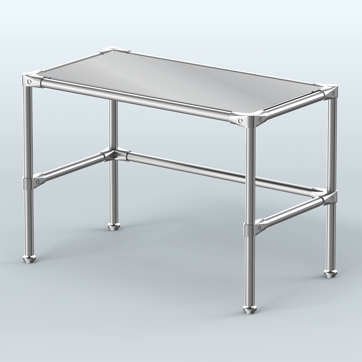 Стол малый D-41 с полкой Зеркало 4мм Черный