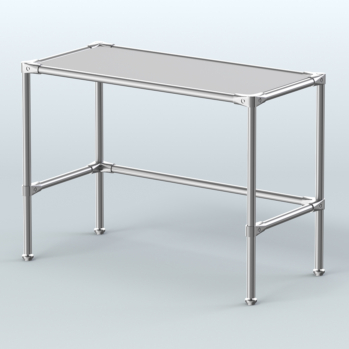 Стол средний D-42 с полкой ДСП 16мм Серый