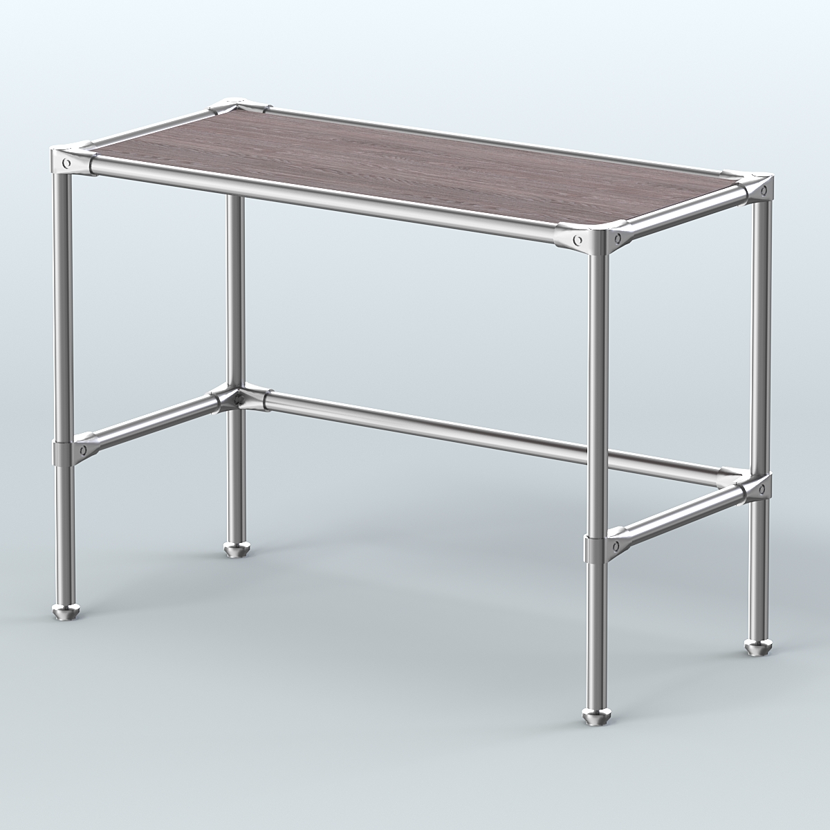 Стол средний D-42 с полкой ДСП 16мм Ясень Анкор темный