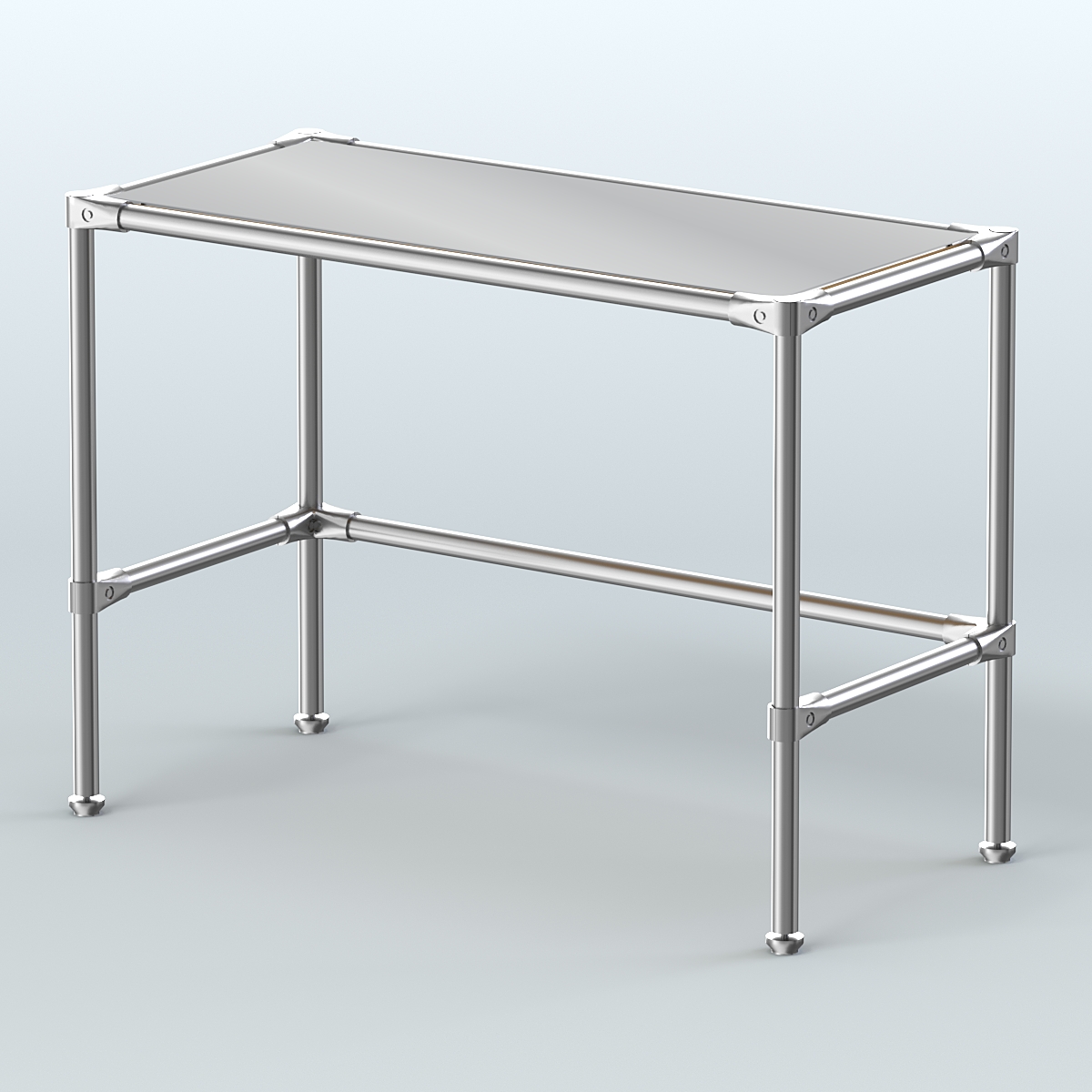 Стол средний D-42 с полкой зеркало 4мм Дуб Золотистый