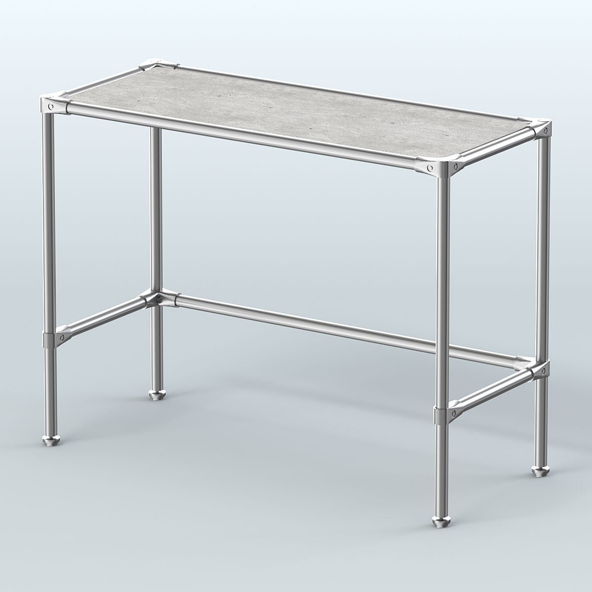 Стол большой D-43 с полкой ДСП 16мм Метрополитан Грей