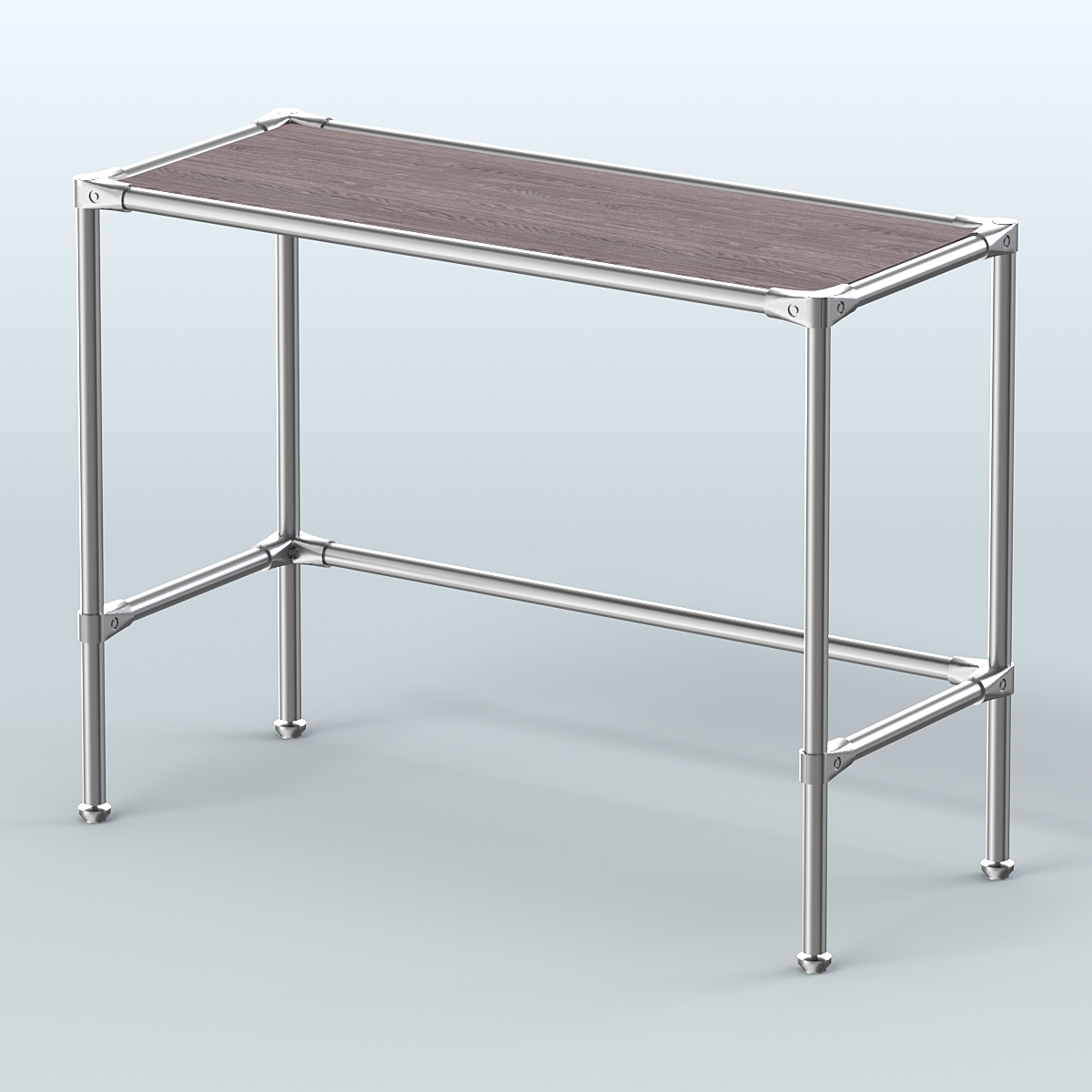 Стол большой D-43 с полкой ДСП 16мм Ясень Анкор темный