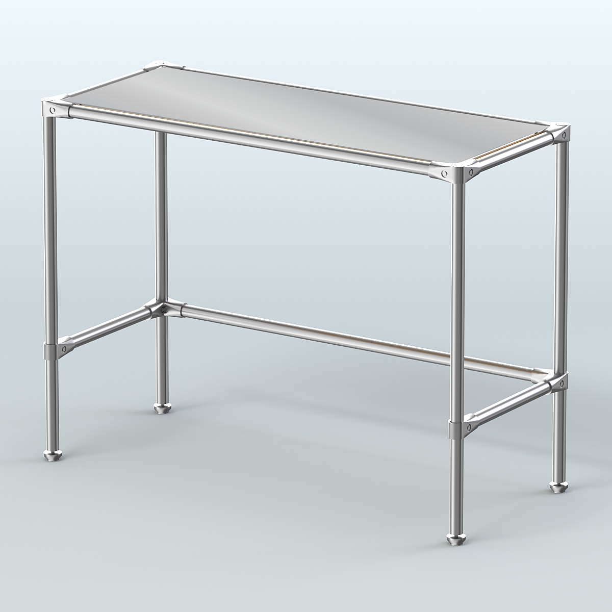 Стол большой D-43 с полкой зеркало 4мм Дуб Золотистый