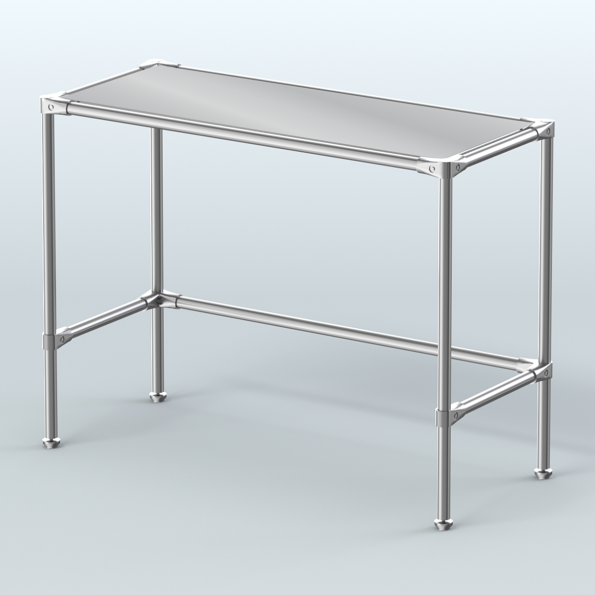 Стол большой D-43 с полкой зеркало 4мм Метрополитан Грей