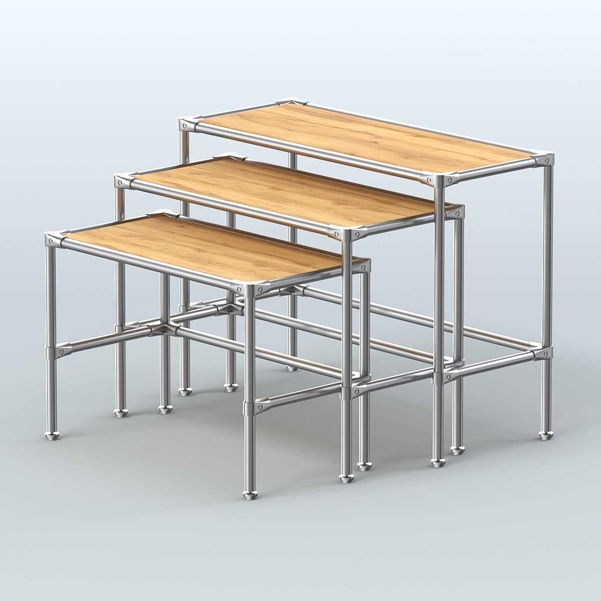 Комплект столов №1-4 с полками ДСП 16мм Дуб Золотистый