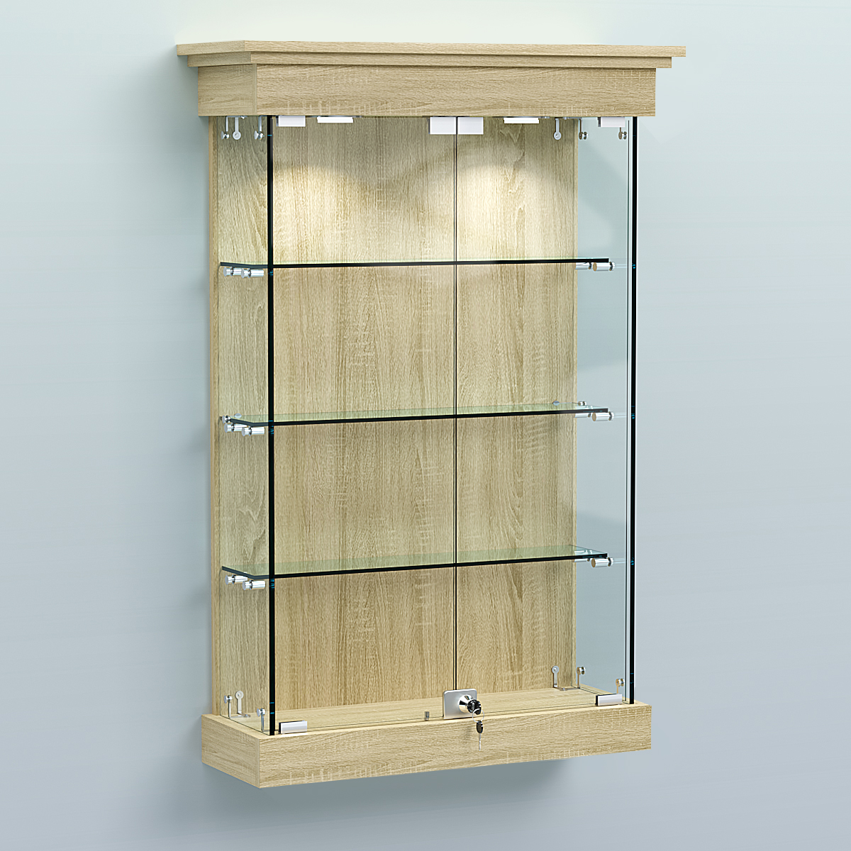 Витрина для музеев "Коллекция" настенная №1-3 Дуб Сонома