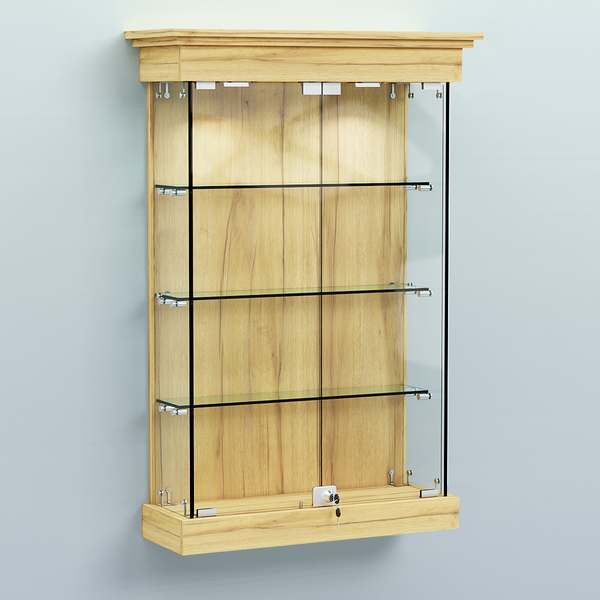 Витрина для музеев "Коллекция" настенная №1-3 Дуб Золотистый