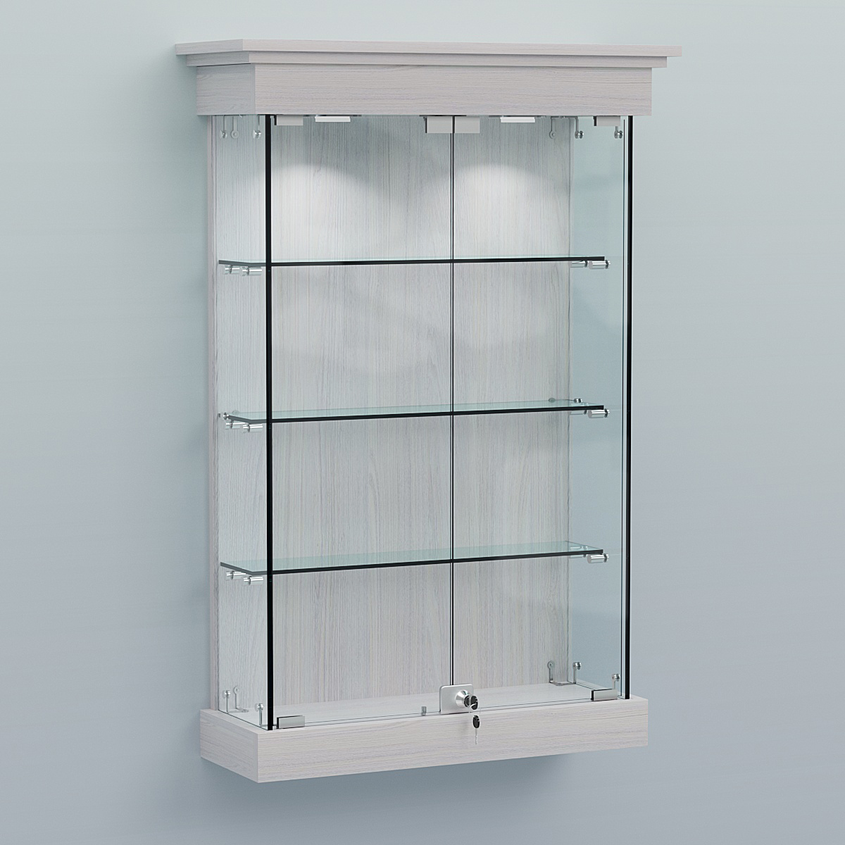 Витрина для музеев "Коллекция" настенная №1-3 Ясень Анкор светлый