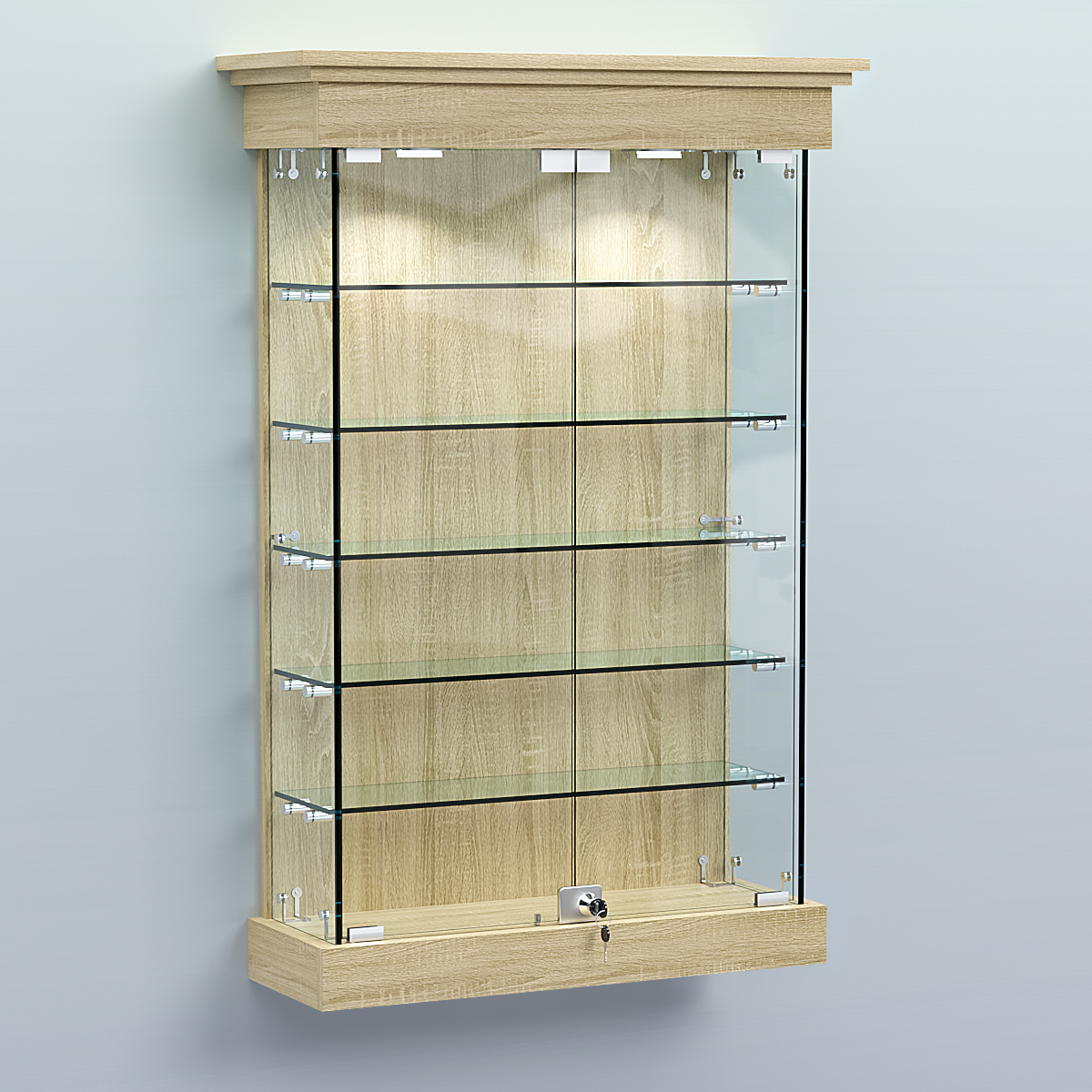 Витрина для музеев "Коллекция" настенная №1-5 Дуб Сонома