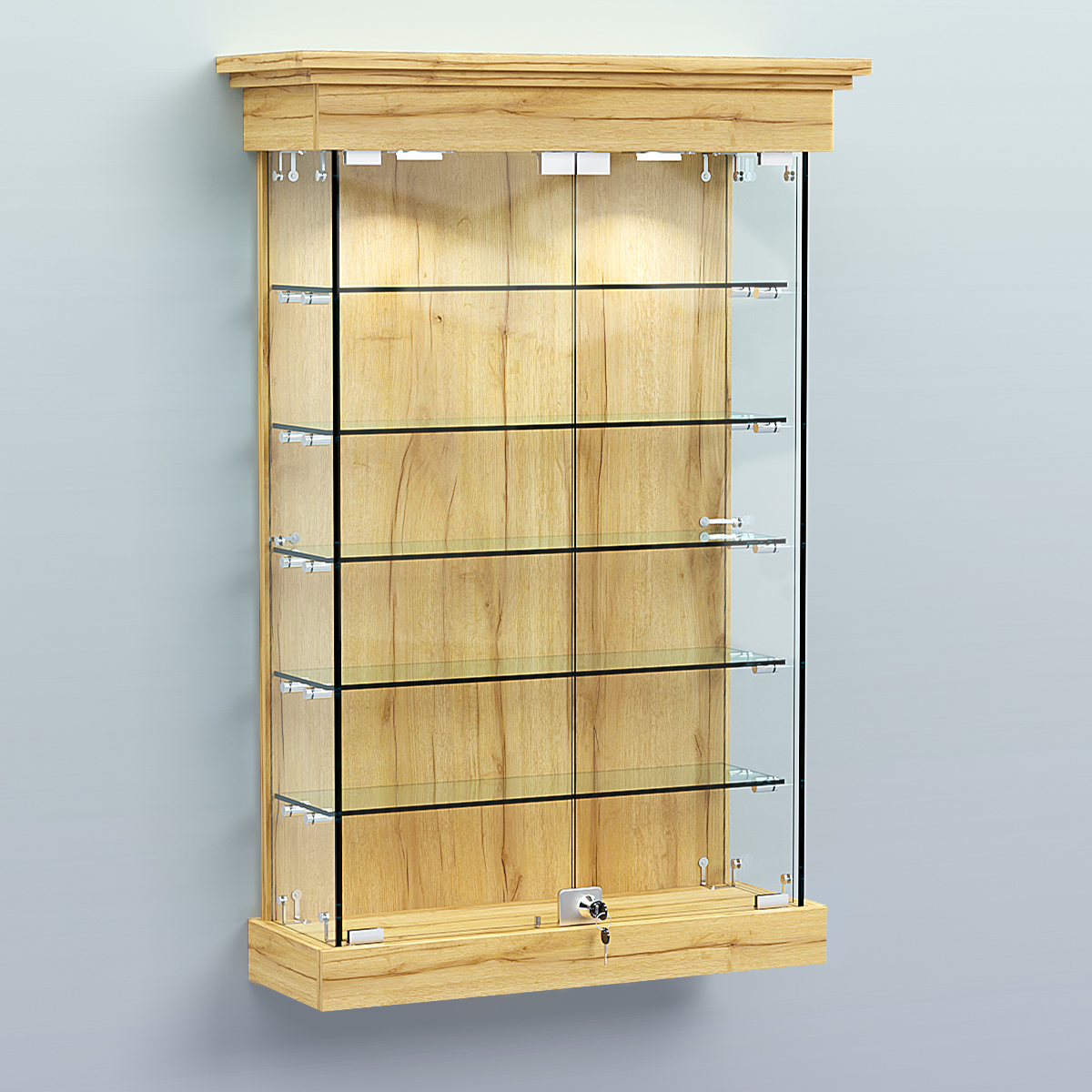 Витрина для музеев "Коллекция" настенная №1-5 Дуб Золотистый