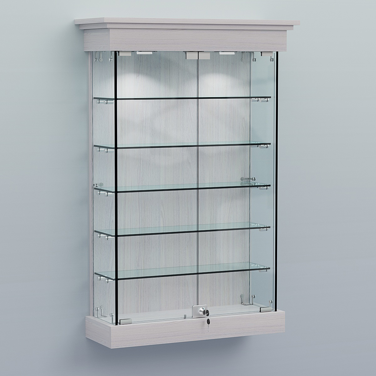 Витрина для музеев "Коллекция" настенная №1-5 Ясень Анкор светлый