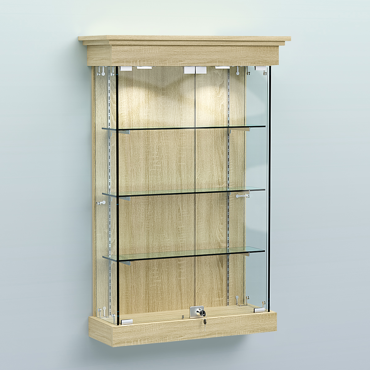 Витрина для музеев "Коллекция" настенная №1-3-РЕГ Дуб Сонома