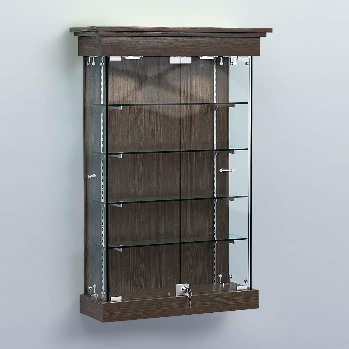 Витрина для музеев "Коллекция" настенная №1-4-РЕГ Дуб Венге