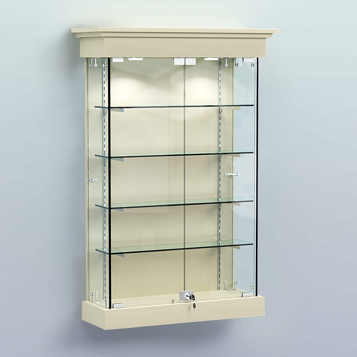 Витрина для музеев "Коллекция" настенная №1-4-РЕГ Крем Вайс