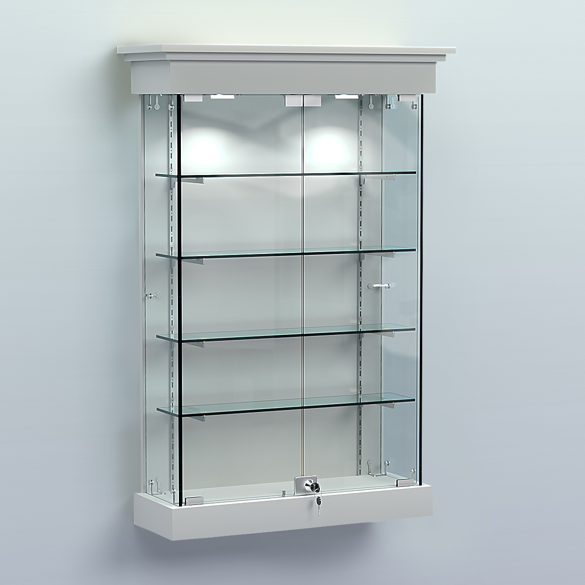 Витрина для музеев "Коллекция" настенная №1-4-РЕГ Серый