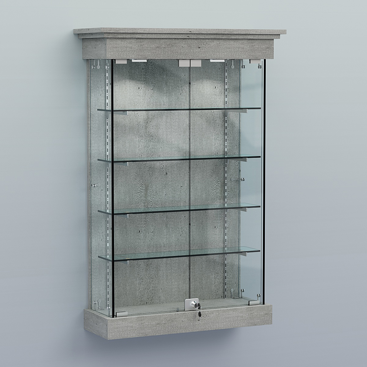 Витрина для музеев "Коллекция" настенная №1-4-РЕГ Метрополитан Грей