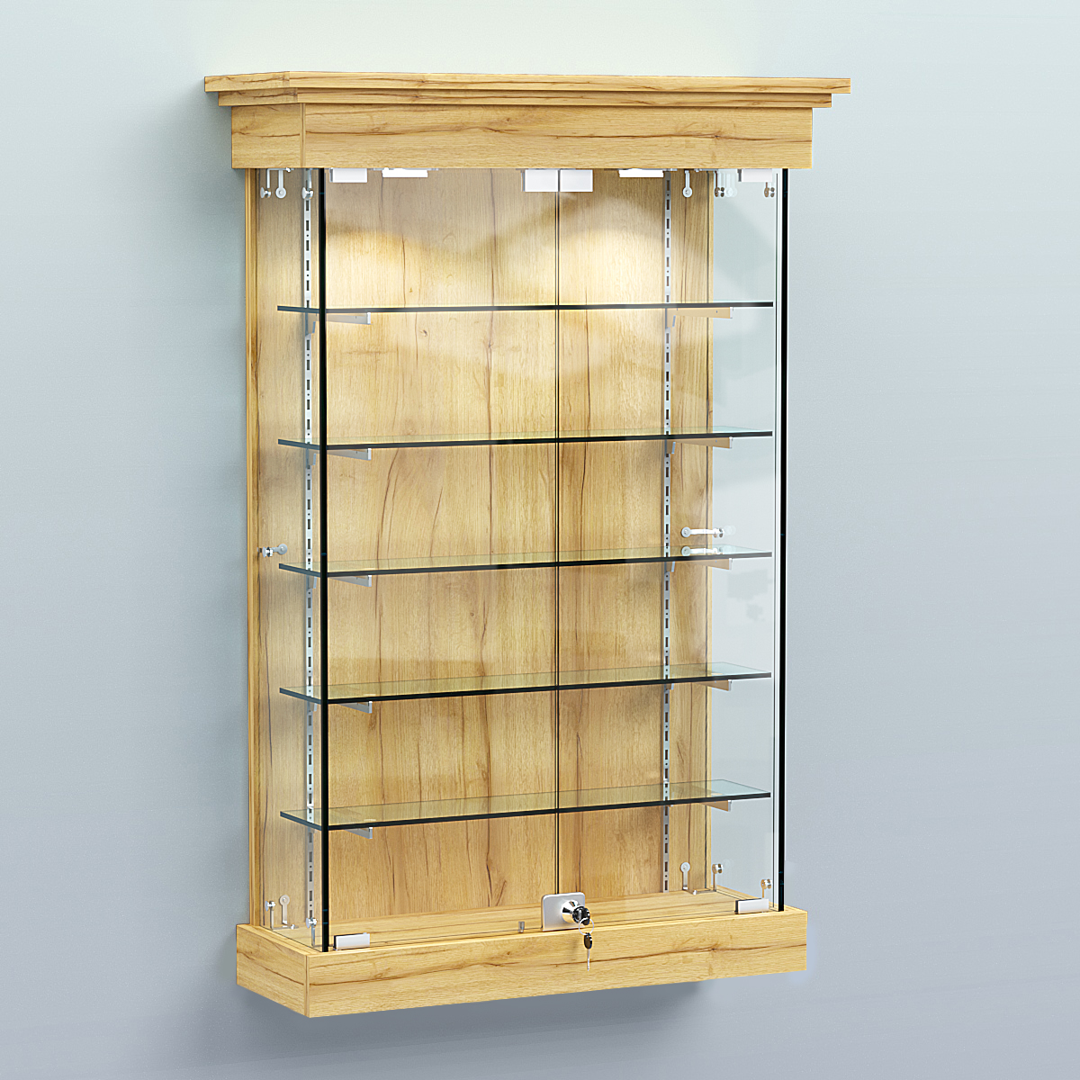 Витрина для музеев "Коллекция" настенная №1-5-РЕГ Дуб Золотистый