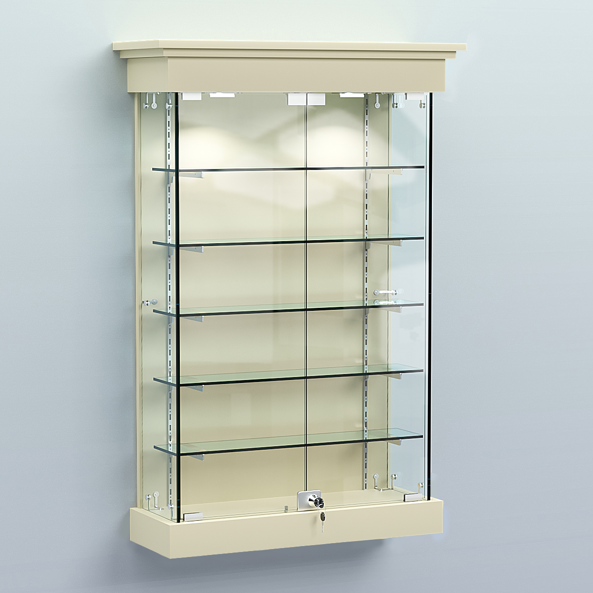 Витрина для музеев "Коллекция" настенная №1-5-РЕГ Крем Вайс