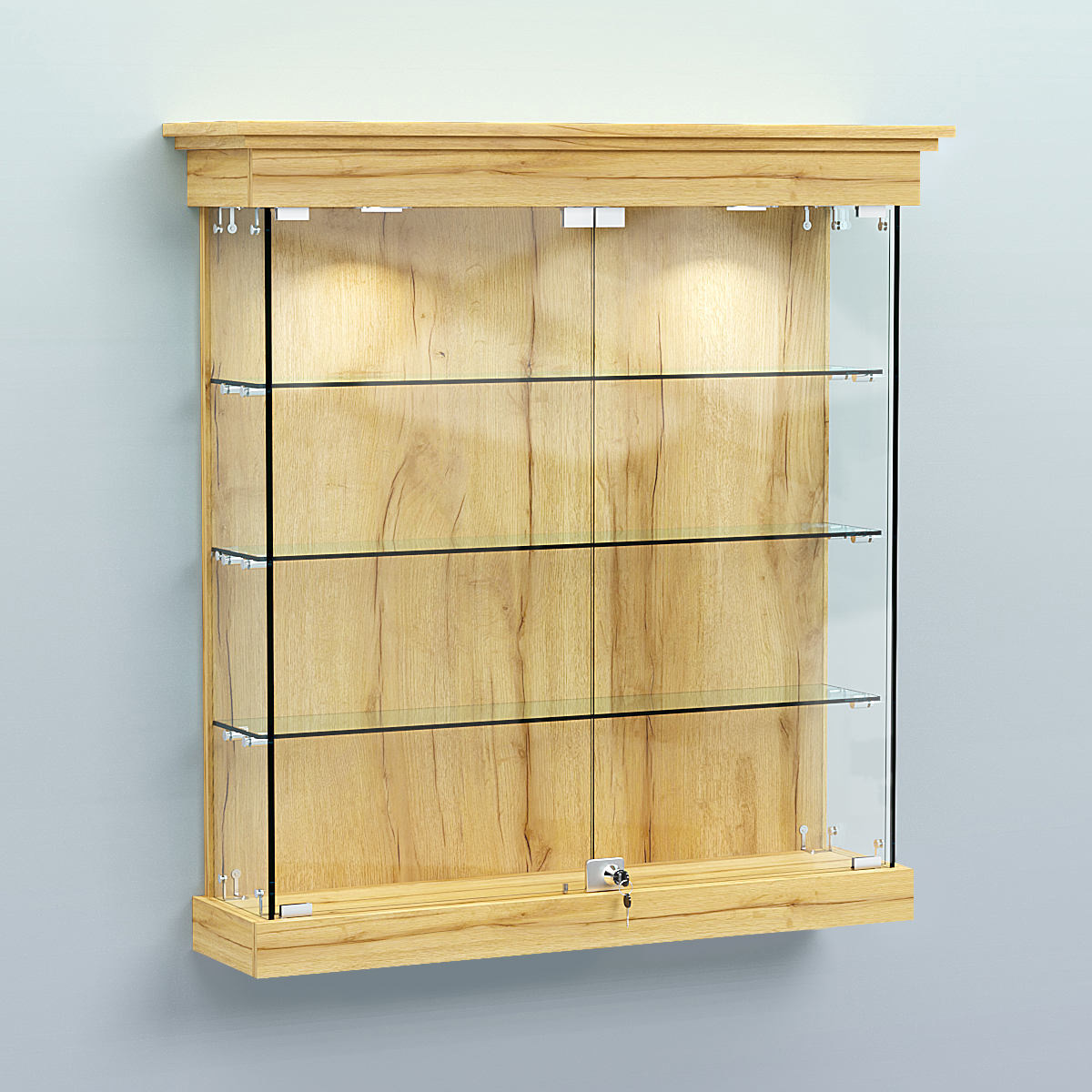 Витрина для музеев "Коллекция" настенная №2-3 Дуб Золотистый