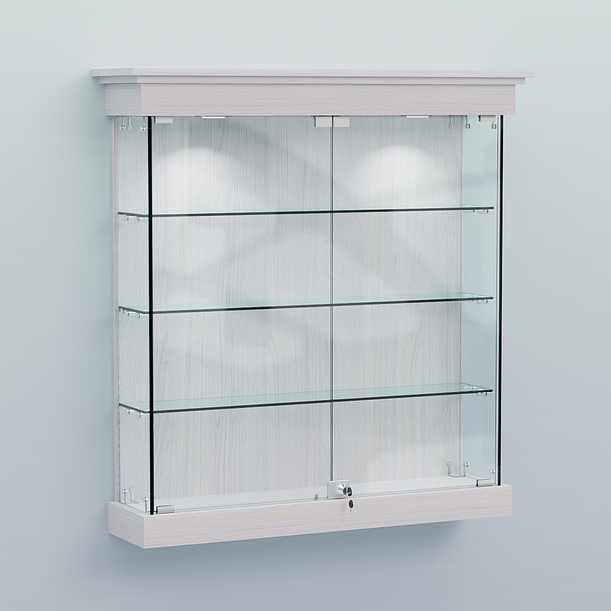 Витрина для музеев "Коллекция" настенная №2-3 Ясень Анкор светлый