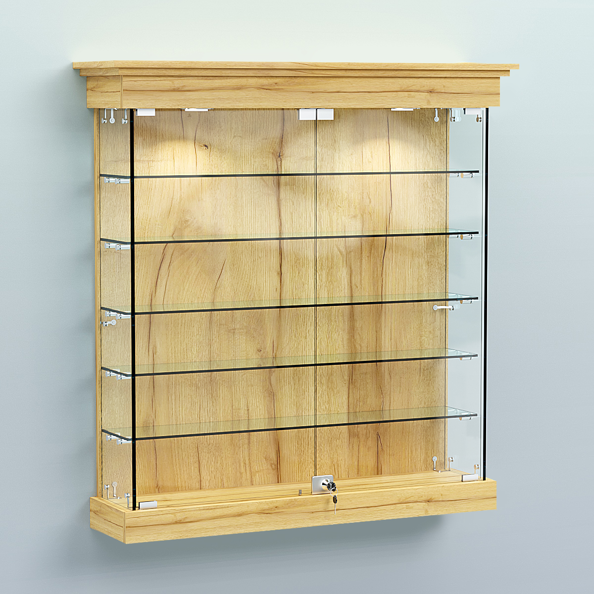 Витрина для музеев "Коллекция" настенная №2-5 Дуб Золотистый