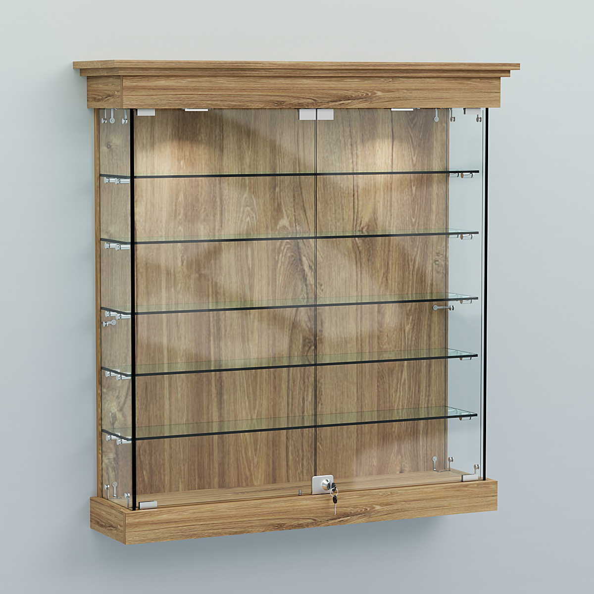 Витрина для музеев "Коллекция" настенная №2-5 Дуб Канзас коричневый