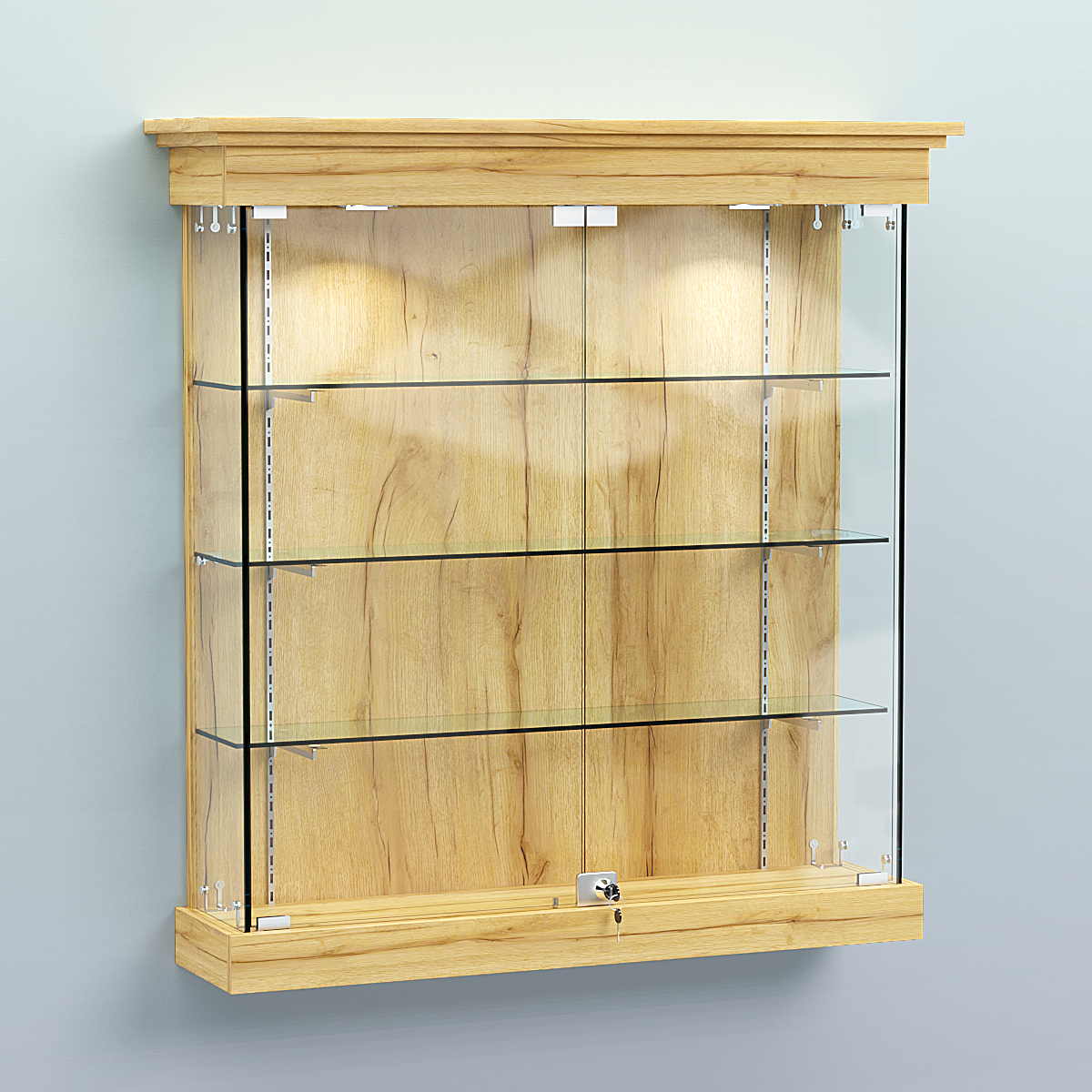 Витрина для музеев "Коллекция" настенная №2-3-РЕГ Дуб Золотистый