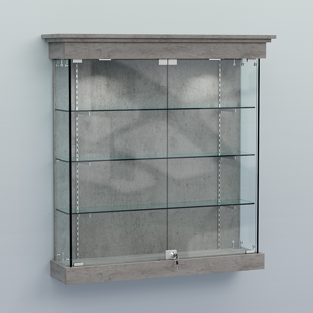 Витрина для музеев "Коллекция" настенная №2-3-РЕГ Бетон Чикаго светло-серый F186 ST9