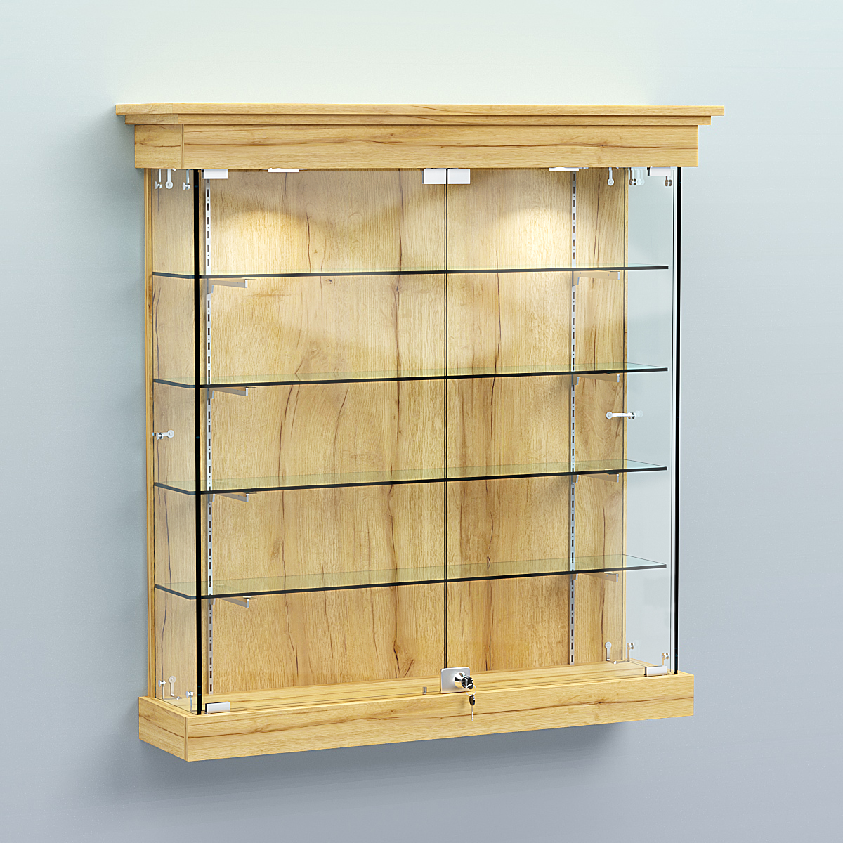 Витрина для музеев "Коллекция" настенная №2-4-РЕГ Дуб Золотистый