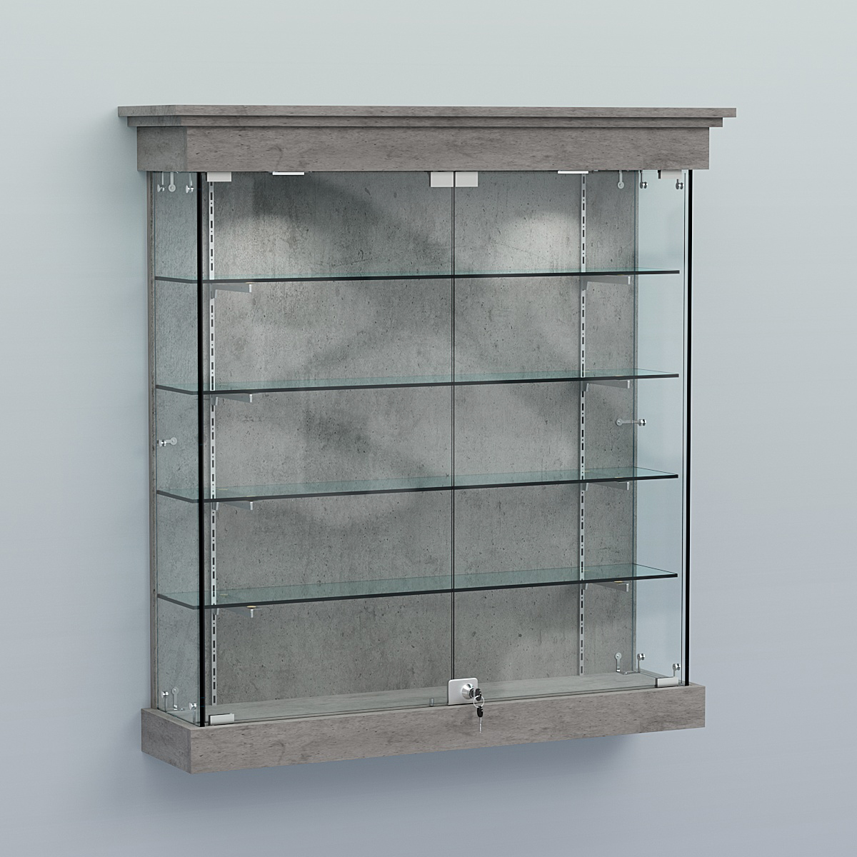 Витрина для музеев "Коллекция" настенная №2-4-РЕГ Бетон Чикаго светло-серый F186 ST9