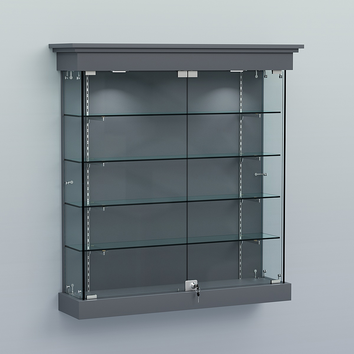 Витрина для музеев "Коллекция" настенная №2-4-РЕГ Темно-Серый