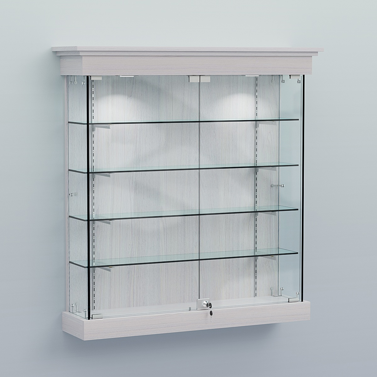 Витрина для музеев "Коллекция" настенная №2-4-РЕГ Ясень Анкор светлый