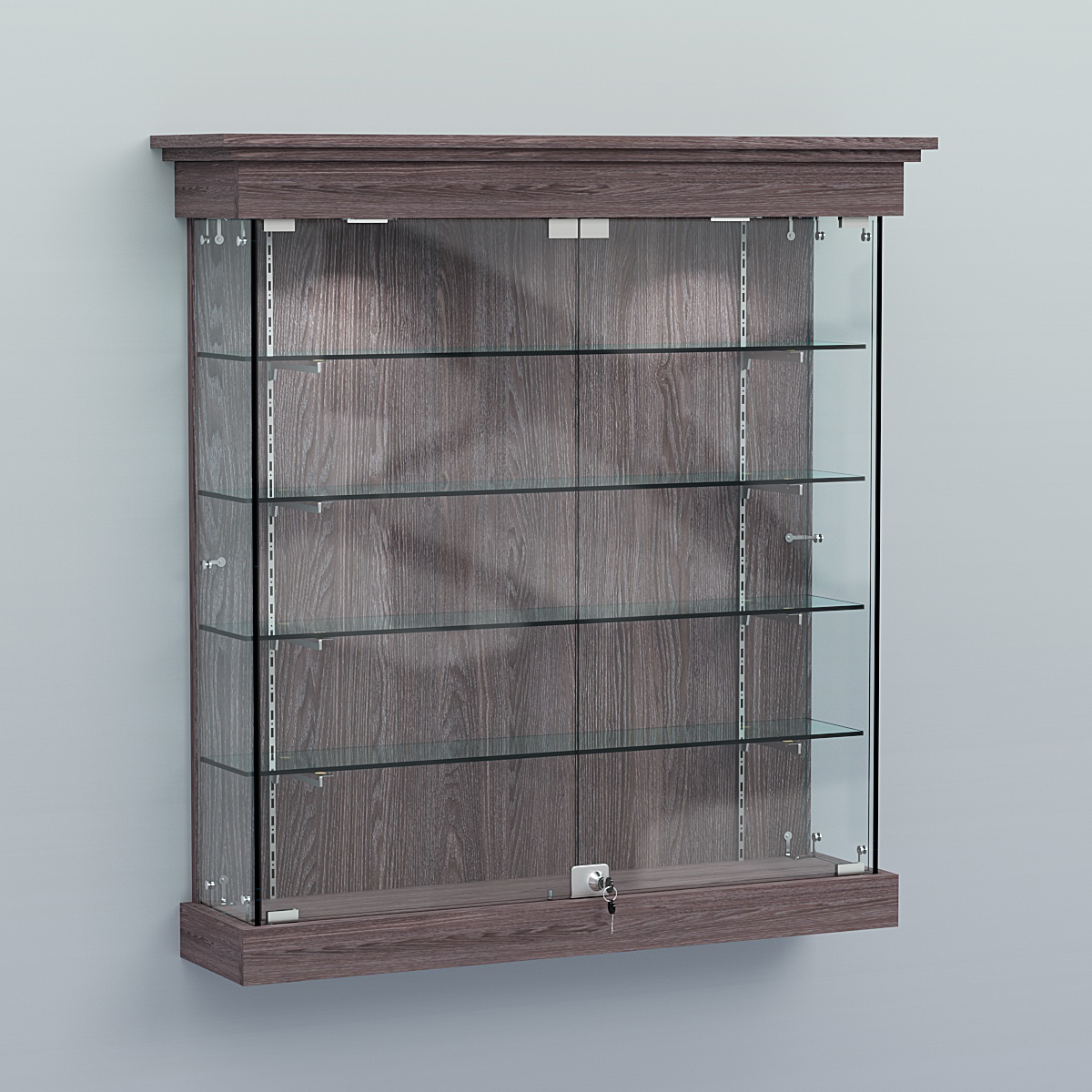 Витрина для музеев "Коллекция" настенная №2-4-РЕГ Ясень Анкор темный