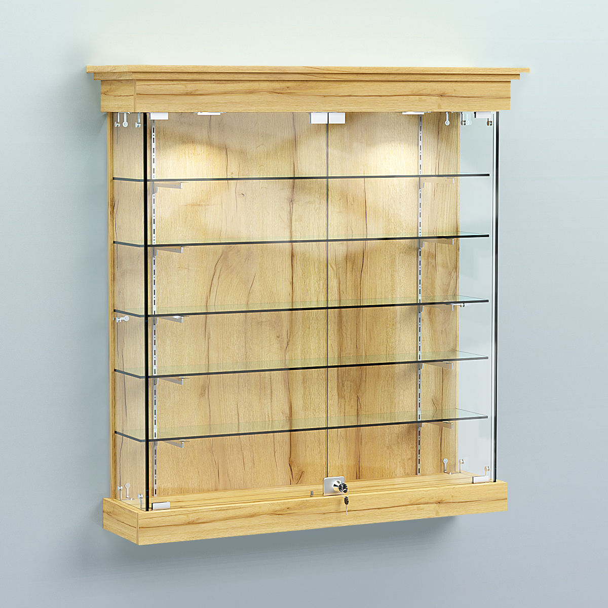 Витрина для музеев "Коллекция" настенная №2-5-РЕГ Дуб Золотистый