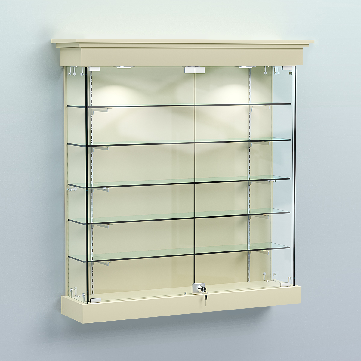 Витрина для музеев "Коллекция" настенная №2-5-РЕГ Крем Вайс