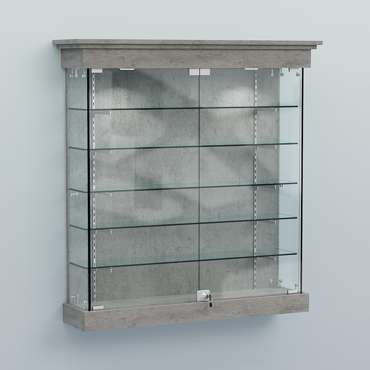Витрина для музеев "Коллекция" настенная №2-5-РЕГ Бетон Чикаго светло-серый F186 ST9