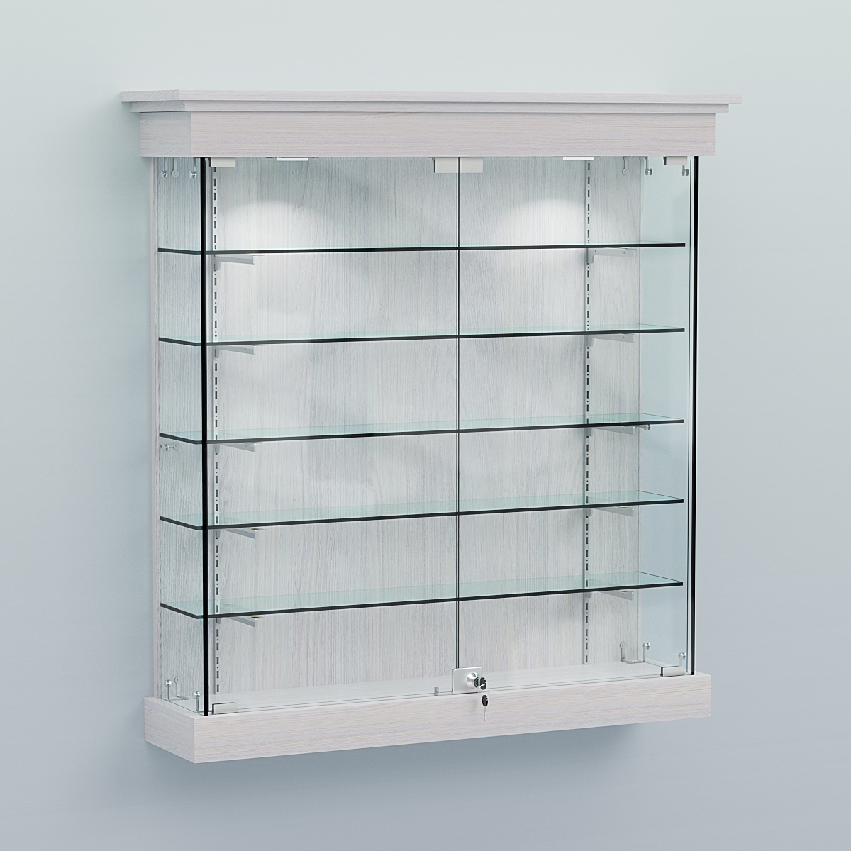 Витрина для музеев "Коллекция" настенная №2-5-РЕГ Ясень Анкор светлый