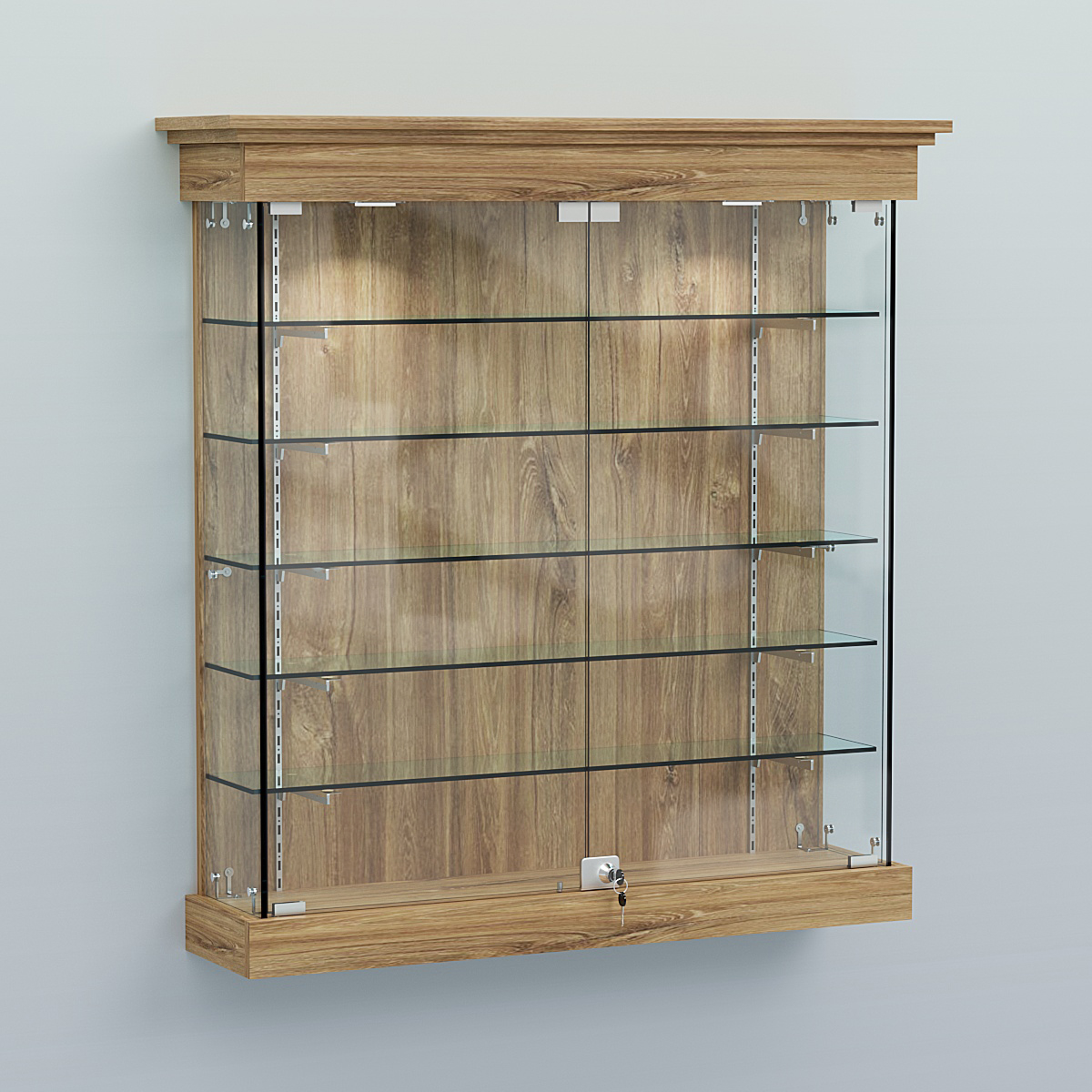 Витрина для музеев "Коллекция" настенная №2-5-РЕГ Дуб Канзас коричневый