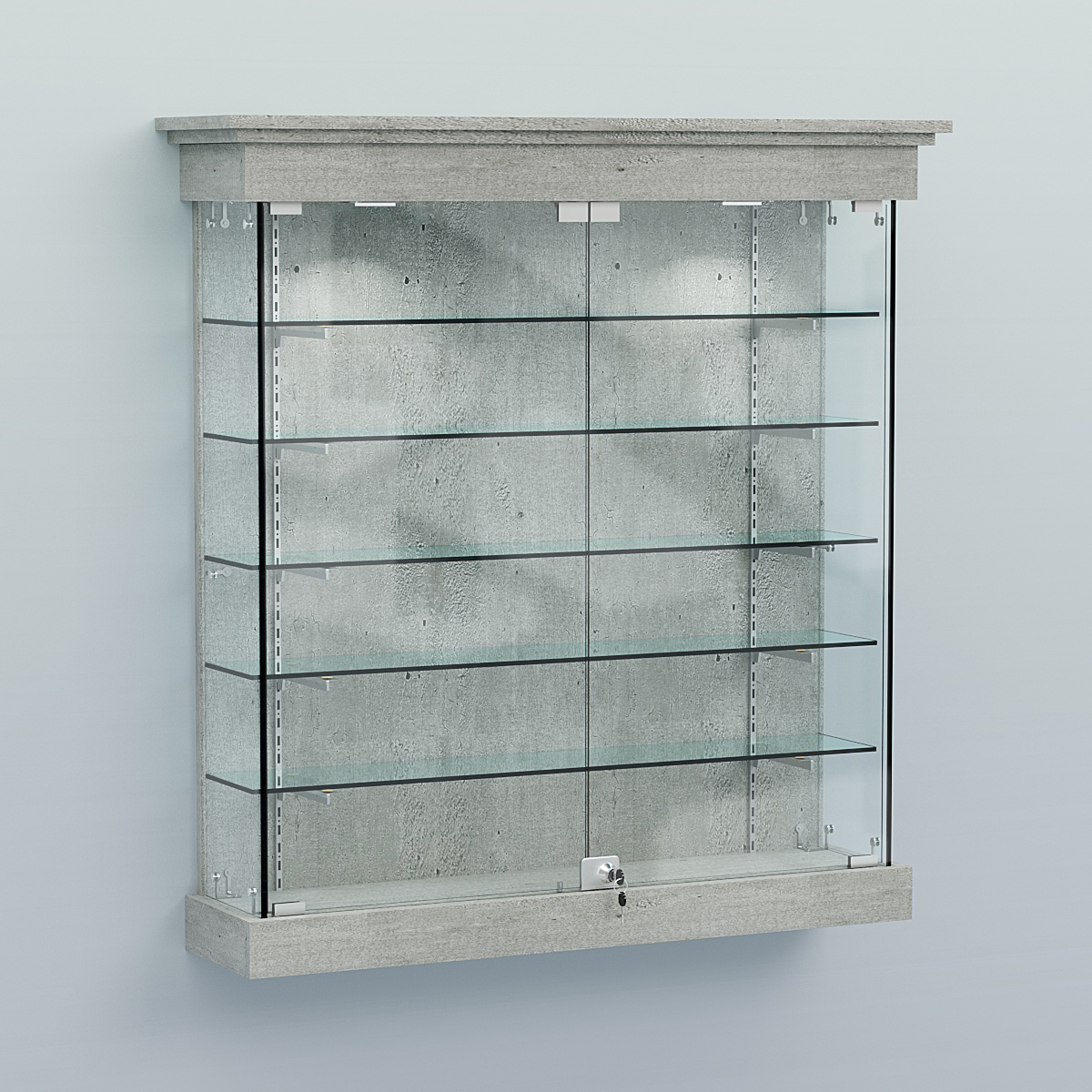 Витрина для музеев "Коллекция" настенная №2-5-РЕГ Метрополитан Грей