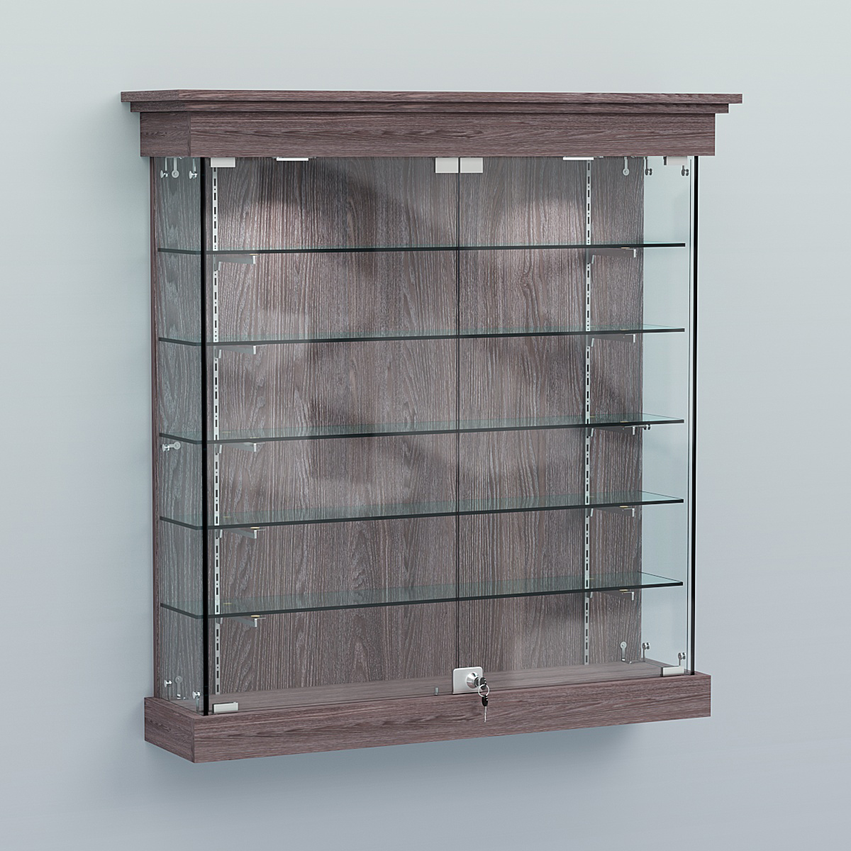 Витрина для музеев "Коллекция" настенная №2-5-РЕГ Ясень Анкор темный