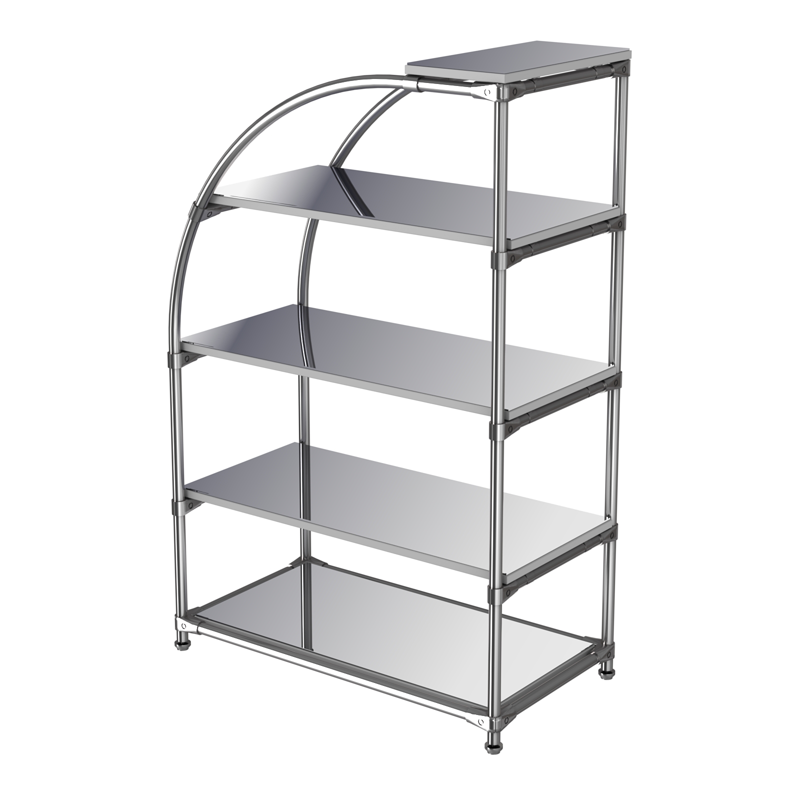 Хромированный стенд универсальный TD-06 (Т) с полками Зеркало 4мм Серый