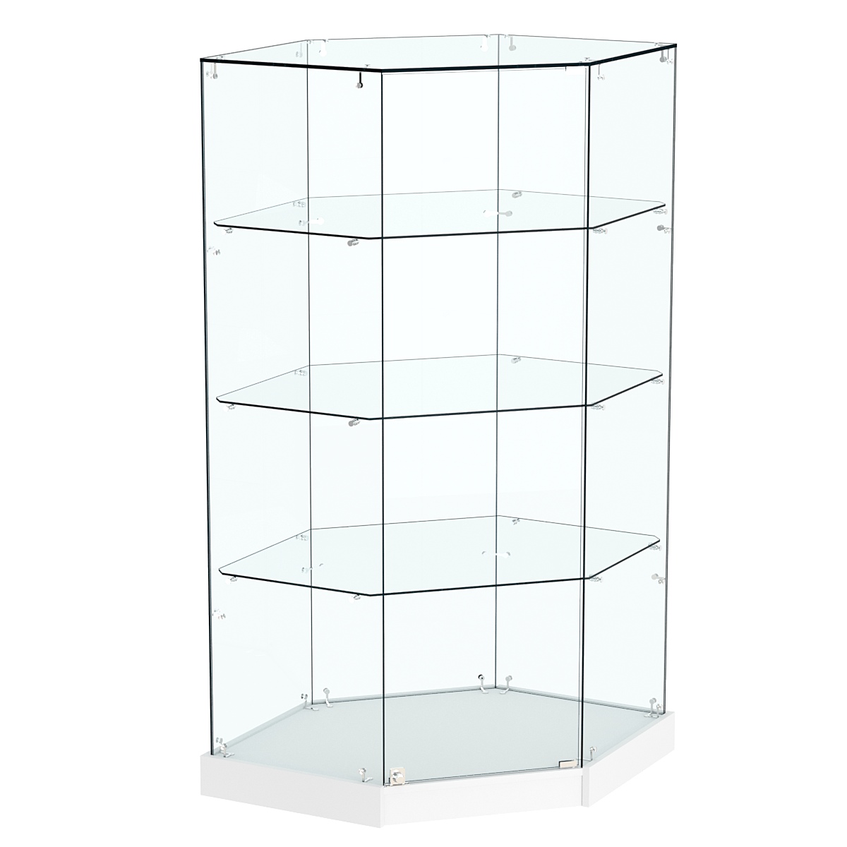 Витрина Хит продаж №13 (угловая шестигранная, закрытая, З/C - стекло) Белый